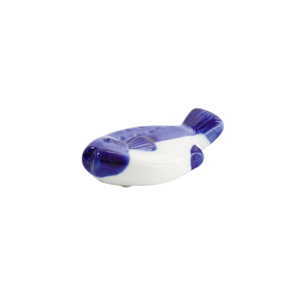 Chopstick Rest Fish Tuna Blue, Porcelain, Item No. 33573