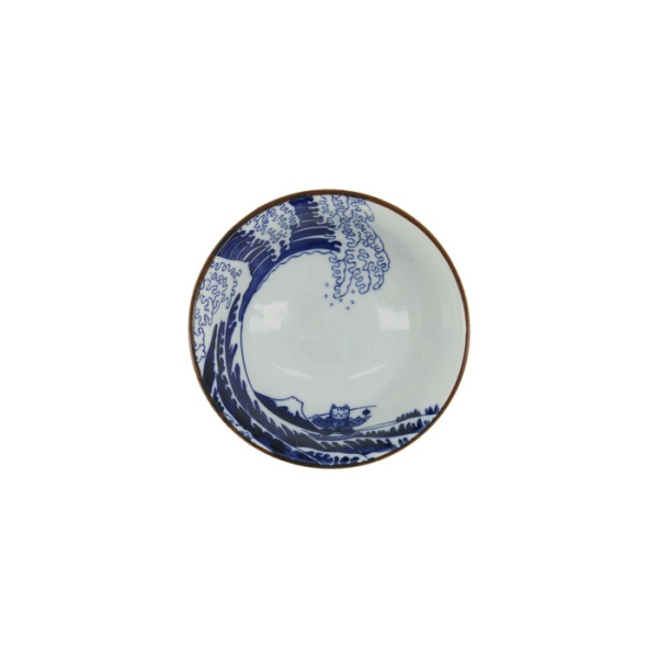 Tayo Bowl Kawaii Wave Cat Blue, Red, Porcelain, Ø 15 cm, Item No. 33598