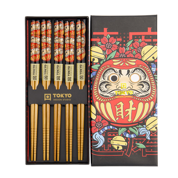TDS, Chopstick Giftset, 5 pair, Daruma, Item No. 33701