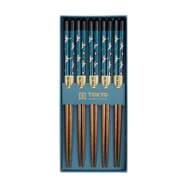 TDS, Chopstick Giftset, 5 pair, Crane, Item No. 33702