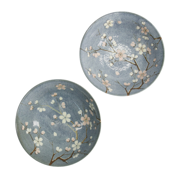 Ramen Bowl Gift Set Fujisakura Grey, Porcelain, 1 L, Item No. 33784