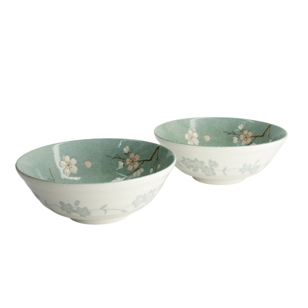 TDS, Ramen Schale Geschenkset, 6-tlg., Fujisakura, Grün, Ø 21x7,8cm 1000ml , Art.-Nr. 33785