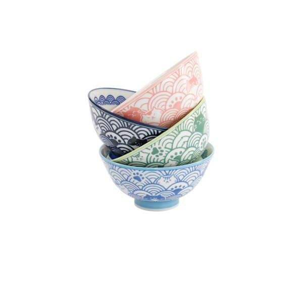 TDS, Bowl Giftset, 4-piece set, Kawaii Anime Cat, Ø 11.3x5.8cm, Item No. 33788