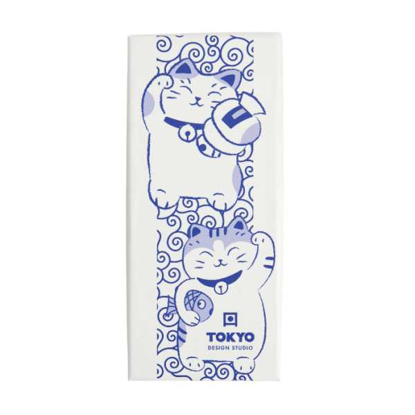 TDS, Chopstick Gift Set, Neko Cat Blue, 5 pair, Item No. 33936