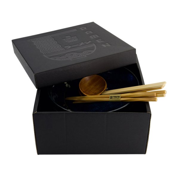 TDS, Ramen Schale Geschenkset, 6 Stk, Cobalt Blue Sakura, Ø 20,5x8cm 1200ml, Art.-Nr. 33937