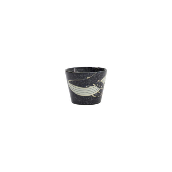 Soba-Tasse Kawaii Black Whale Schwarz, Porzellan, 210 ml