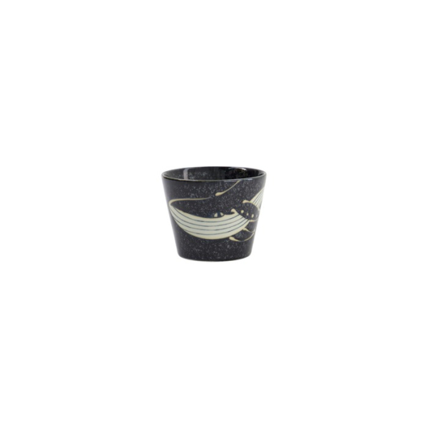 Soba Cup Kawaii Black Whale Black, Porcelain, 210 ml, Item No. 33945