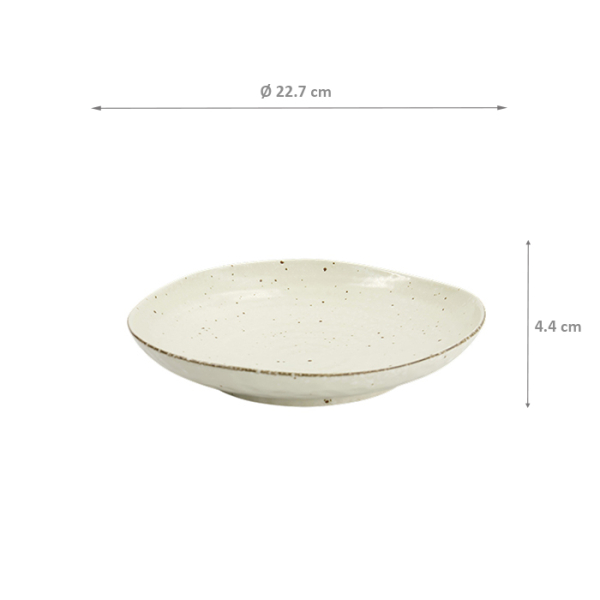 TDS, Plate, Shirogesho, Ø 22.7x4.4cm, Beige - Item No. 33960