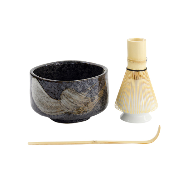 TDS, Matcha Giftset, Black Brush,  4-piece set, 12x7.5cm Item No. 33975