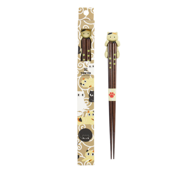 TDS, Essstäbchen inklusive Ablage, Geschenkset, Cat, Braun - Art Nr. 34176