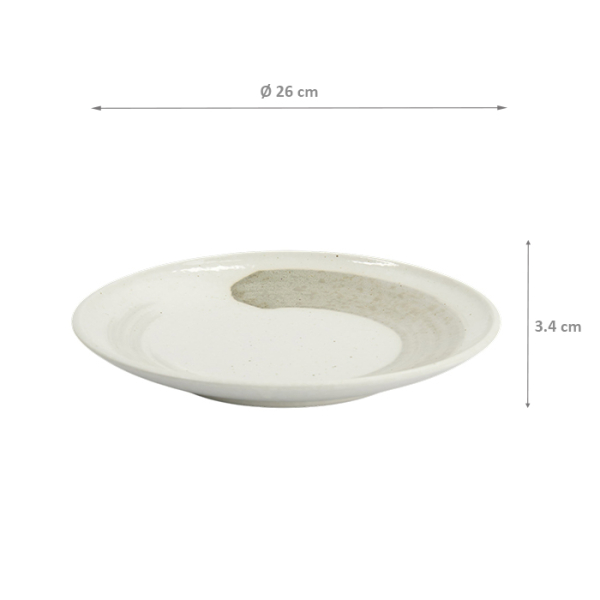 Plate Yuki Kobiki White, Porcelain, Ø 26 cm, Item No. 34243