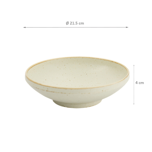 TDS, Plate, Umizuna Beige, Ø 21.5x4cm, Item No. 34287