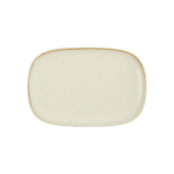 Oval Plate Umizuna Beige, Porcelain, 24 × 16 × 2 cm, Item No. 34288