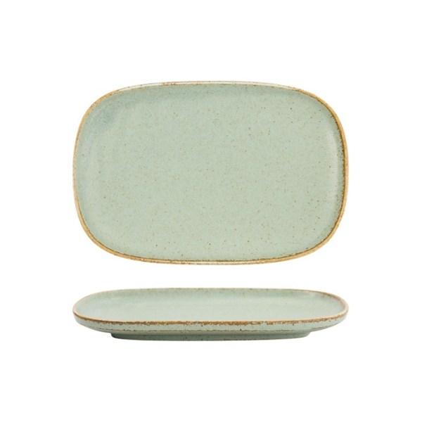 Oval Plate Minto Green, Porcelain, 24 &times; 16 &times; 2 cm