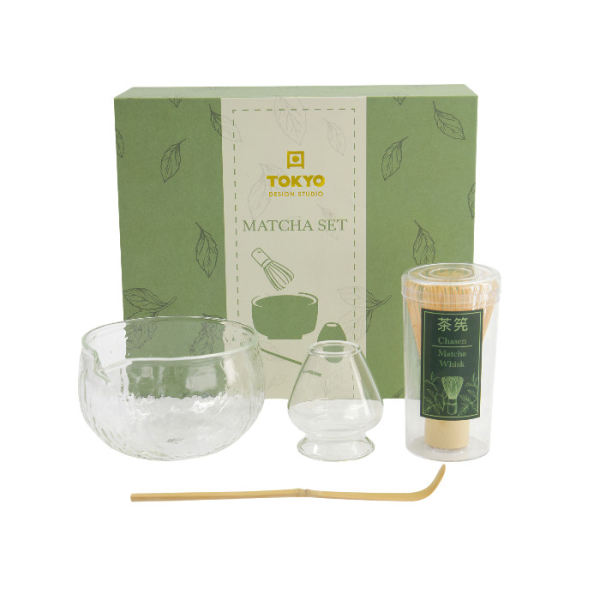 Matcha Set Transparent, 4pcs, Glass, Ø 12.5 × 7.5 cm, Item No. 37203