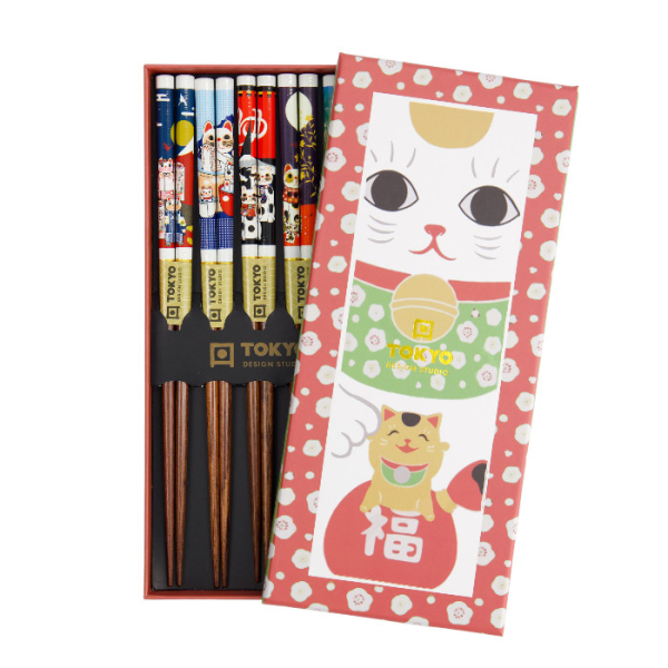 Lucky Cats 5 Paar Essstäbchen bei Tokyo Design Studio