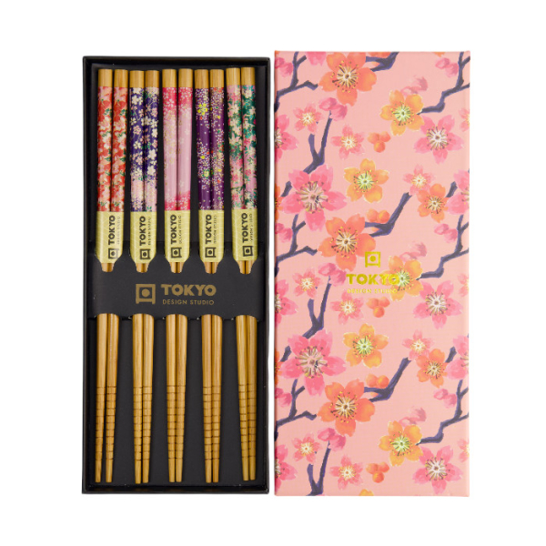 TDS, 5 Paar Essstäbchen, Sakura Patterns, 22,5 cm, Art.-Nr. 4811