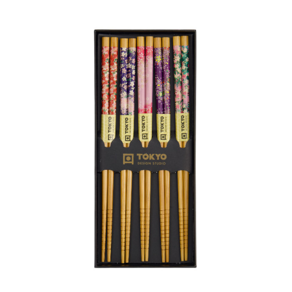 TDS, 5 Paar Essstäbchen, Sakura Patterns, 22,5 cm, Art.-Nr. 4811