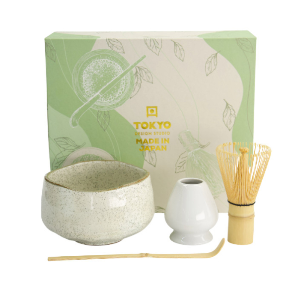 TDS, Matcha Bowl Giftset, 4-piece set, 11.5 x 7.5 cm, Kairagi, Item No. 617447