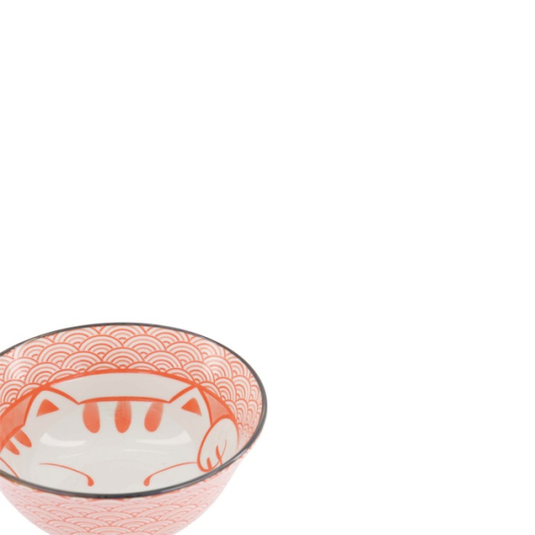 Tayo-Schale Kawaii Lucky Cat Neko Seikaiha-Neko Red, Porzellan, 550 ml, Art.-Nr. 617669