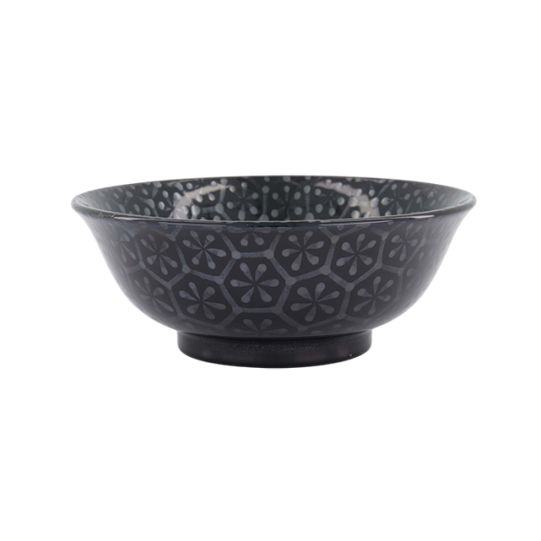 TDS, Ramen Bowl, Kuromonyo Hana Kikko, Ø 20.5x8 cm, 1200 ml, Item No. 617959