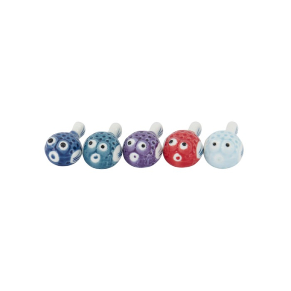 Essstäbchenablagen-Set Kawaii Fugu Bunt, 5-tlg., Porzellan, Art.-Nr. 618048
