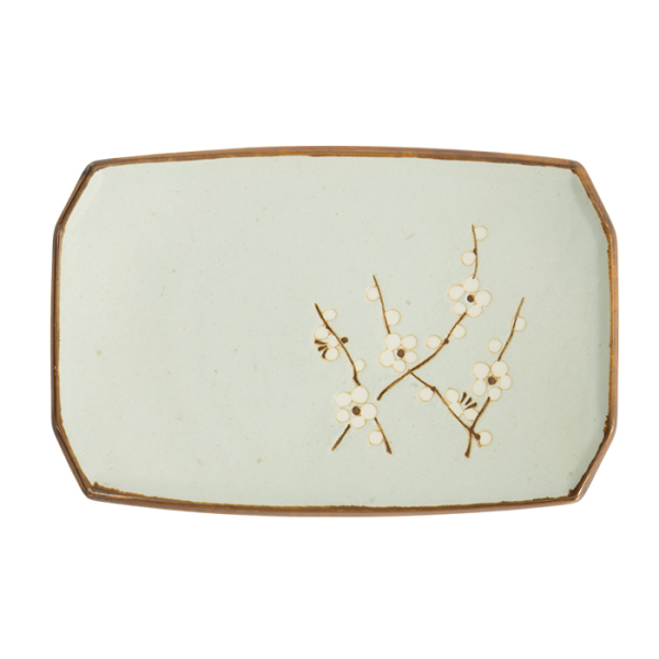 TDS, Eckiger Teller, Soshun Matte, 22 cm x 14,5 cm x 2,3 cm, Art.-Nr. 7017