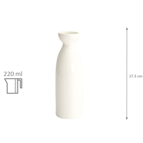TDS,Sake Bottle, White Series, 17.5cm 180ml , Item No. 7178
