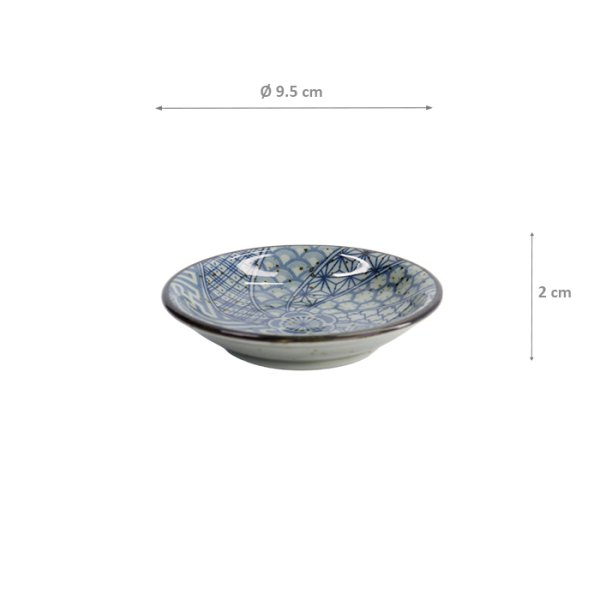 Saucenschale Mashiko Blau/Weiß, Porzellan, Ø 9,5 cm, Höhe 2 cm, Art.-Nr. 7291