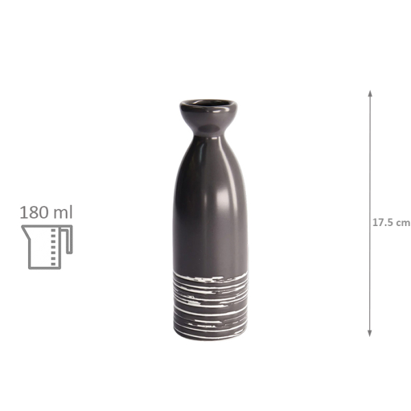 TDS, Sake-Flasche, Black Maru, 17,5cm 180ml, Art.-Nr. 7476