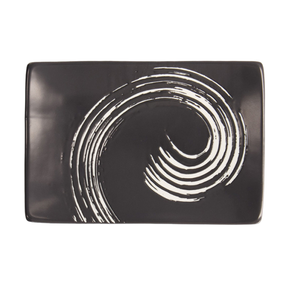 TDS, Plate, Black Maru, 20.5x14cm, Item No. 7481