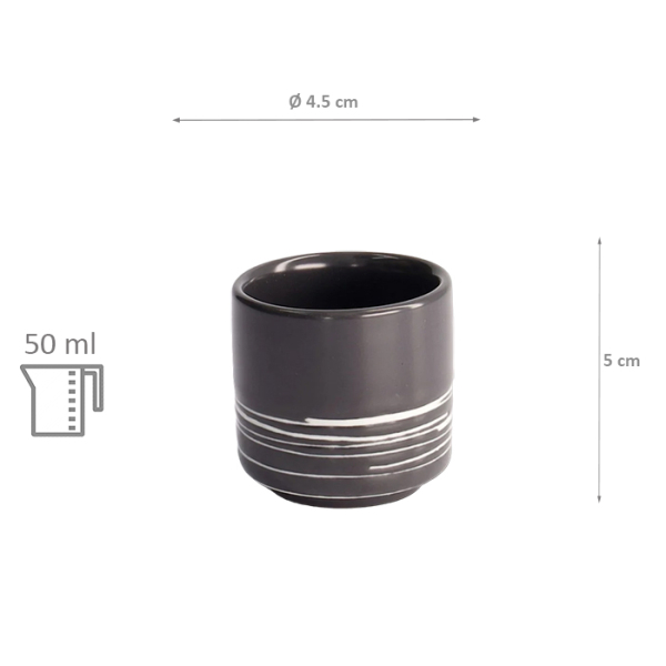 TDS, Sake Becher, Black Maru, Ø 4.5x5cm 50ml, Art.-Nr. 7492