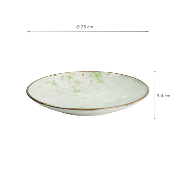 TDS, Plate, Green Cosmos, Ø 25.5x3.5cm, Item No. 7800
