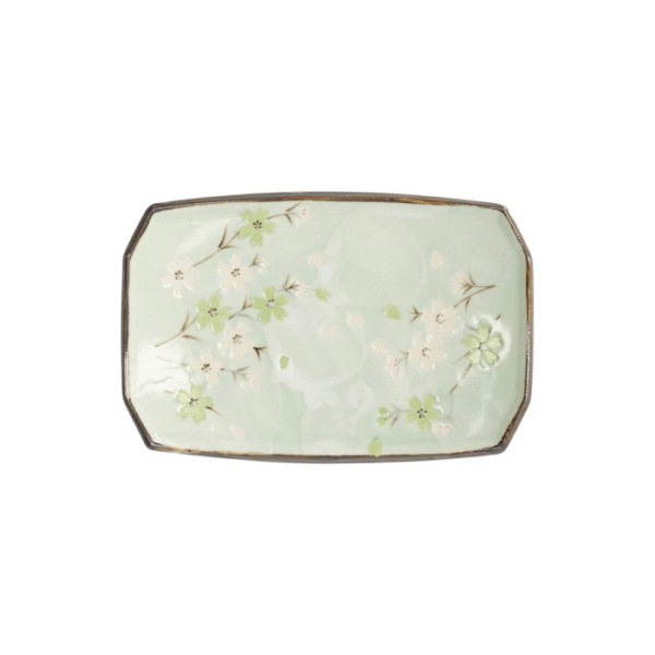 Sushi-Platte Green Cosmos, Steinzeug, 22 × 15 × 2,5 cm, Art.-Nr. 7805