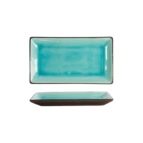 Sushi Plate Glassy Turquoise, 21.5 &times; 12.7 cm