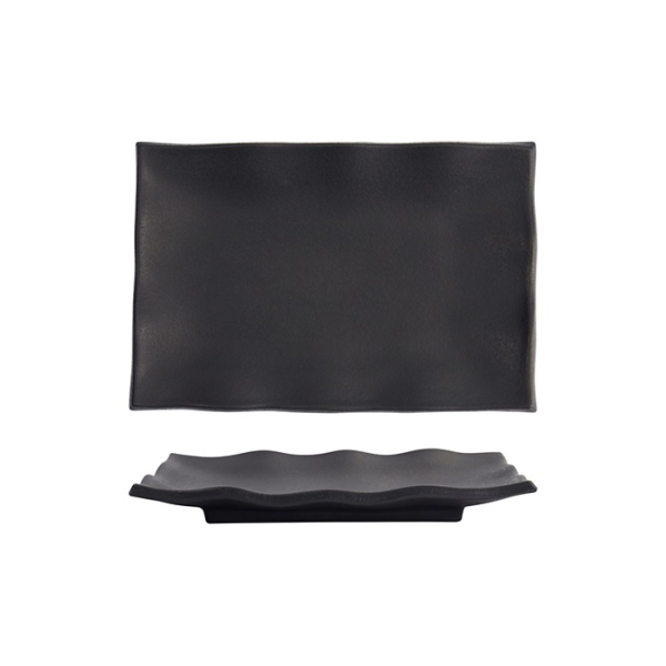 Serving Platter Zen Black, Melamine, 22.5 &times; 15 &times; 2.3 cm