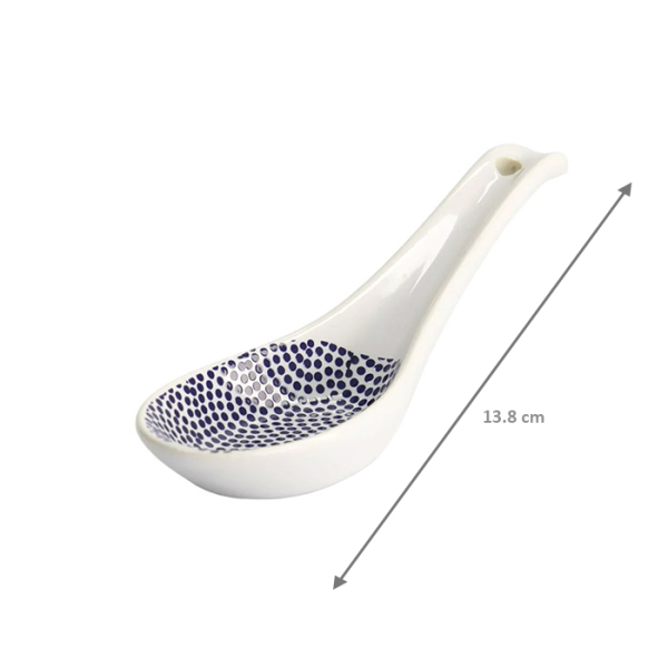 TDS, Soup Spoon, Nippon Blue, Dots, 13.8cm - Item No. 8769