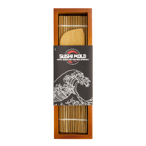Sushi mold for Oshizushi w/ bamboo mat & rice spatula at Tokyo Design Studio