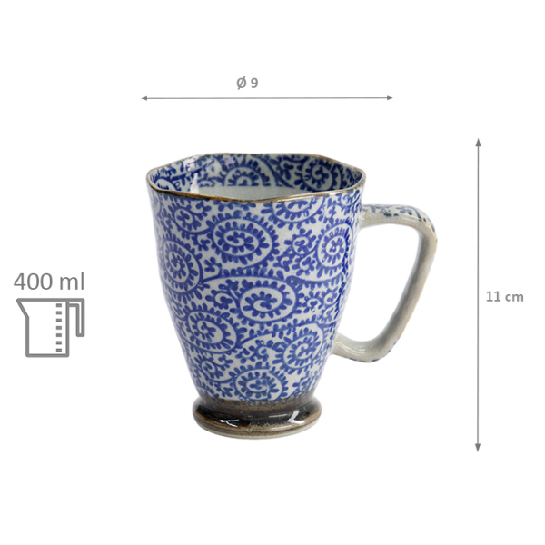 TDS, Mug, Karakusa, Ø 9 x 11 cm, 400 ml, Item No. 8895