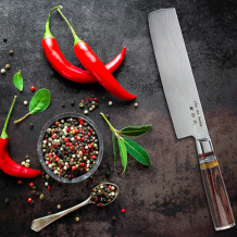 Nakiri Knife with 3 acryl-circles (vegetable knife) at Tokyo Design Studio (picture 4 of 7)