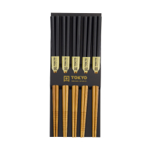 TDS, Chopstick Set, Bamboo Black, 5 pair, Item No. 14461