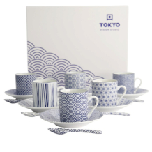 Espresso-Set Nippon Blue, 18-tlg., Porzellan, 80 ml