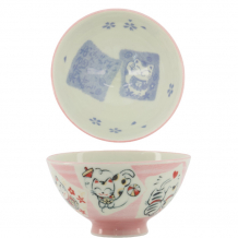 TDS, Bowl, Kawaii Cat Neko, Pink, Ø 11.2 x 6 cm, 300 ml - Item No. 14973