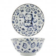 TDS, Bowl, Kawaii Lucky Cat, Neko, Blue, Ø 14.8 x 7 cm 500 ml - Item No. 15427