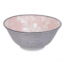 TDS, Tayo-Schale, Mixed Bowls Sakura, Rot/Grau, Ø 14,8x6,8cm 500ml - Art Nr. 15465