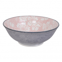 TDS, Tayo-Schale, Mixed Bowls Sakura, Rot/Grau, Ø 19,7 x 7 cm 1000ml - Art Nr. 15469