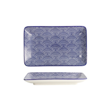 Sushi Plate Nippon Blue Dots, White, Porcelain, 21 &times; 13.5 cm
