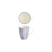 Mug Nippon Blue Lines Blue, White, Porcelain, 380 ml