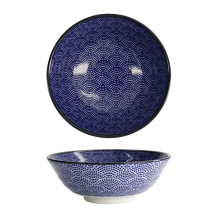 Ramen Bowl Soba- Nippon Blue Dots, Porcelain, 1 L