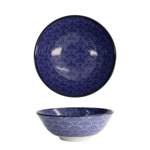 TDS, Soba-Schale, Nippon Blue, Dots, Ø 21 x 7,8 cm 1000 ml - Art Nr. 16013
